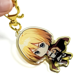 Tùy chỉnh Acrylic quyến rũ Holographic cầu vồng Anime Acrylic Keychain nhựa Epoxy Keychain - Product Image 5