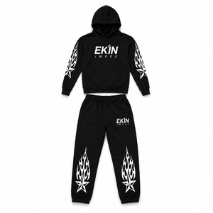Conjunto Deportivo Oversize con Estampado Acid Wash, Chaqueta Cortavientos Personalizada, Pantalones Deportivos 100% Algodón, Desmontables y Ligeros - Product Image 3