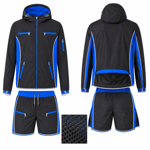 Ensemble de survêtement coupe-vent et short en polyester personnalisé pour homme, doublure en maille respirante, idéal pour l'été – Fabricant OEM - Product Image 1