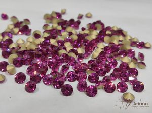 Pierres Chaton en cristal couleur pêche clair, rose clair, rose fuchsia pour la fabrication de bijoux, strass en verre facetté de qualité supérieure, pierres précieuses en vrac - Product Image 4