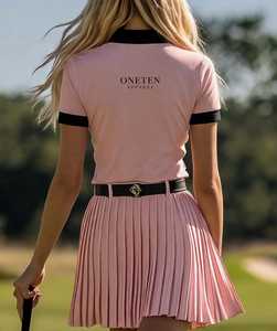 Ensemble jupe et polo de golf rose pour femme ONETEN APPAREL, manches courtes, plissé, respirant, tenue d'été - Product Image 2