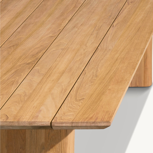 Table rectangulaire en teck au style moderne et épuré, idéale pour l'extérieur, robuste et durable - Product Image 5