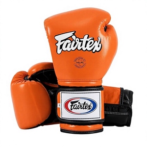 Gants de boxe professionnels de haute qualité en cuir véritable, fermeture à boucle et crochets, antidérapants, coutures robustes, unisexe - Product Image 4