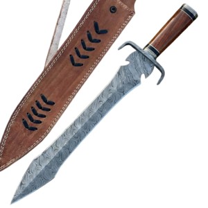 Cuchillo de acero de Damasco hecho a mano de 20 pulgadas, de moda, superventas, OEM, barato y de bajo precio para camping. - Product Image 2