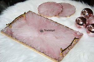 Plateau en résine mobile de qualité supérieure élégant pour servir des collations, des desserts et des boissons, décoration moderne pour la maison Tradebyd - Product Image 4