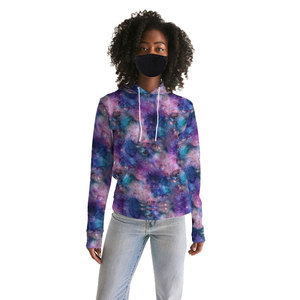 <b>Galaxy</b> Print Hooded Sweatshirt Unisex Regular Fit Breathable Knitted Polyester Casual Autumn Style with Front Pocket - Product Image 1