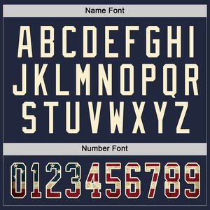 Custom Navy Vintage Flag Cream Red Hockey Jersey Sublimation Breathable Team Uniform Stitched Training Sportswear Men Top - Product Image 3