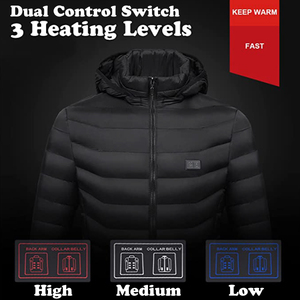2026 Best Washable Safety Smart Heated Jacket with <b>USB</b>-C Charging and CE FCC Carbon Fiber <b>Heating</b> - Product Image 4