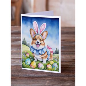 Corgi <b>Easter</b> <b>Egg</b> <b>Hunt</b> Whimsical A7 Size 5x7 Blank Note Cards Pack of 8 with Envelopes Greeting Cards - Product Image 2