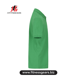 Chemise Homme Verte à Manches Courtes en Coton Piqué Couleur Unie Coupe Décontractée Respirante Tricotée Longueur Standard Séchage Rapide Personnalisable - Product Image 2