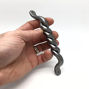 7 inch Twisted Handle Hand Forged Hardware Cabinet Pull <b>Rustic</b> Door Pulls Old Style Blacksmith Forged Pull - Product Image 3