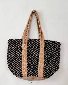 Fashionable Braided Jute Cotton Bohemian Chindi Beach Tote <b>Bags</b> <b>Large</b> Shopping <b>Bags</b> with Custom Logo best for shopping <b>bags</b> - Product Image 5