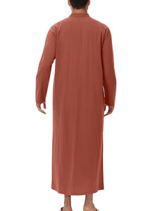 Robe de prière en lin de soie brillant noir, style Kaftan Al Daffah, avec boutons élégants, inspirée du style marocain et de Dubaï - Product Image 2