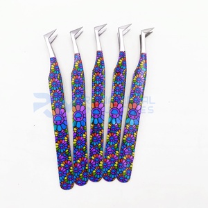 Pinzas de Precisión para Extensión de Pestañas RMI, con Recubrimiento de Papel, Punta Dentada Plateada de 45 Grados, Tipo Bota Rusa, 10 mm, Acero Inoxidable - Product Image 3