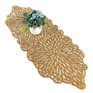 โต๊ะผ้าคาดโต๊ะประดับด้วยลูกปัดงานแฮนด์เมดสไตล์ราชวงศ์โต๊ะสำหรับร้านอาหารโรงแรมผ้าปูโต๊ะตกแต่งด้วยลูกปัดสินค้าที่มีพรสวรรค์ - Product Image 3