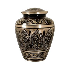 Urne funéraire de Biarritz en métal en laiton de vente chaude avec urne funéraire de forme florale ronde à vendre - Product Image 1