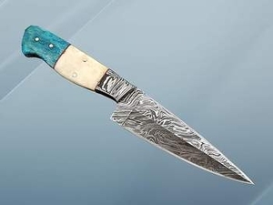 Couteau de survie en acier Damas de qualité industrielle, manche en bois, personnalisable OEM, pour camping et chasse en extérieur, lames fixes - Product Image 1
