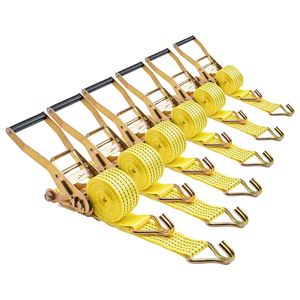 Cinghie a cricchetto con doppio gancio a J, 2 x 15 piedi, per carichi pesanti, resistenza al rottura 5000 libbre, con borsa per il trasporto, certificazione TUV - Product Image 5
