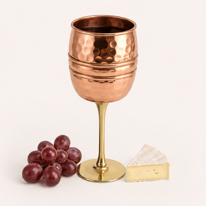 Handcrafted Hammered Pure <b>Copper</b> Wine Goblet with Brass Stem Luxury <b>Copper</b> Wine Glass For Barware Weddings And Home Decor - Product Image 4