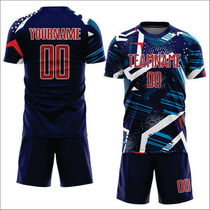 Conjunto de Camiseta de Fútbol Sublimada Personalizada de Alta Calidad, Manga Corta, Cuello Redondo, Absorbe la Humedad, Ajuste Atlético, Ropa Deportiva para Hombre - Product Image 1