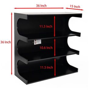 Libreria Multifunzionale a 4 Ripiani Nera, Tavolino da Caffè, Arredamento Creativo per Soggiorno, Camera da Letto, Sala da Pranzo, Studio, Ingresso - Product Image 4
