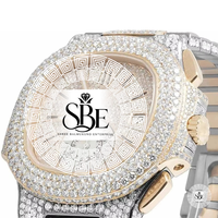 Luxuriöse Diamant Hip-Hop Automatikuhr VVS1 Bussdown Moissanit-Uhr Iced Out für Herren mit Box