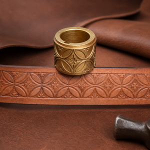 Premium Leather Embossing <b>Roller</b> for Belts Wallets & Straps | Solid Brass Floral Pattern Embossing Wheel | Leathercraft Tool - Product Image 3