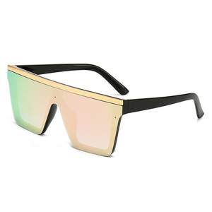 30020 New Trendy <b>Large</b> <b>Frame</b> One Piece Mirror Lens Women Sun Glasses Retro Square Sunglasses Men High Quality Wholesale - Product Image 5