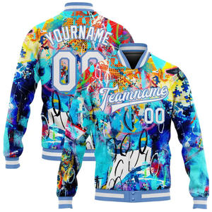 Blouson universitaire d'hiver personnalisé pour homme, broderie graffiti, style Letterman, veste bomber décontractée urbaine - Product Image 6