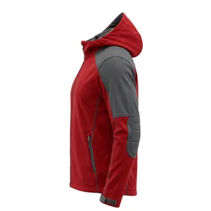 Men's <b>Waterproof</b> Windproof Fleece <b>Jacket</b> Zipper Closure Stand Collar Sporty Style Regular Fit Autumn Wear Polyester/Cotton - Product Image 2