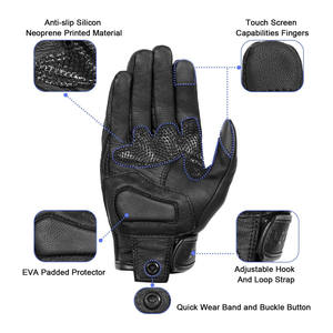 Guantes de Motocicleta de Cuero Genuino Premium, Transpirables, Ecológicos, con Pantalla Táctil, Antideslizantes, Deportivos, para las Cuatro Estaciones, para Hombre y Mujer, Suaves y de Alta Calidad - Product Image 4