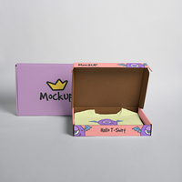 Boîte d'expédition pliable en carton ondulé Kraft rose pour t-shirts ou vêtements, emballage personnalisé