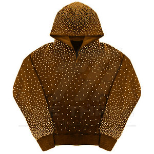Sudadera con capucha de alta gama para hombre con diamantes de imitación, diseño elegante con cristales, calidad premium, ropa de calle informal, sudadera con capucha para adultos. - Product Image 5