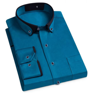 Factory Direct Customizable Men's 100% Cotton Poplin Breathable <b>Shirt</b> Casual Fashion Solid <b>Colour</b> Design Autumn Season Size 6XL - Product Image 3