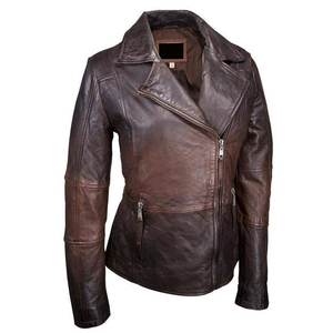 Nouvelles vestes pour femmes en cuir véritable, style vintage, avec logo personnalisé, couleur marron, pour l'hiver, manteaux élégants, blousons bomber streetwear. - Product Image 1