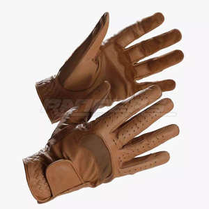 Gants d'équitation en cuir marron en gros, légers et durables, avec logo personnalisé, gants de performance unisexes - Product Image 2