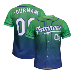 Maillot de baseball personnalisé avec nom et numéro, uniforme d'équipe vert et jaune, sublimé, respirant, à manches courtes, unisexe, pour adulte - Product Image 3