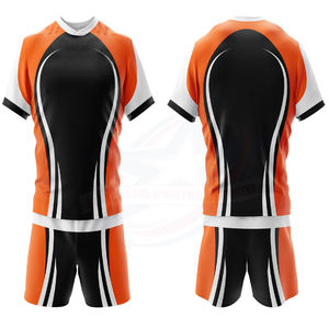 Derniers modèles de tenues de rugby de qualité supérieure, 100% polyester, coupe courte, séchage rapide, respirant, couleur personnalisée, service OEM en ligne - Product Image 2