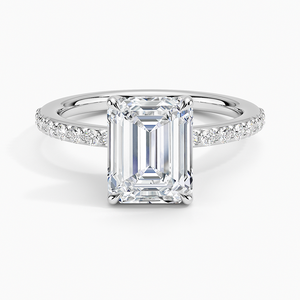 แหวน BOJ รุ่น 049 ทรง Emerald Cut เงินแท้ 925 ประดับเพชรโมอิสซาไนต์ 2 กะรัต สี D ความสะอาด VVS1 ฝังแบบสามเหลี่ยมเต็มวง  ได้รับการรับรองจาก GRA  ลดราคา - Product Image 1