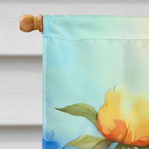 Gran multicolor peonías acuarela casa bandera porche manga poste decorativo patio Banner pared colgante poliéster ilustraciones para casa - Product Image 3