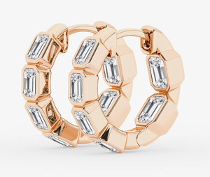 <b>Hoops</b> Earrings Diamond Earrings Gold and <b>Silver</b> Earrings Lab Grown Diamonds Earrings <b>Hoops</b> Fine Jewelry for Women - Product Image 6