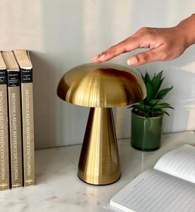 Modern Brass Mushroom Table Lamp Warm White <b>Light</b> <b>Touch</b> Control Dimmable LED Bedroom Decorative Lighting - Product Image 3