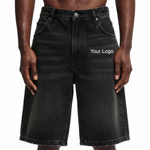 Servicio OEM, Hecho a Medida, 100% Algodón, Tela Vaquera 2026, Sólida, Cortavientos, Transpirable, Ecológica, Pantalones Cortos Holgados para Hombre con Dobladillo sin Rematar - Product Image 4