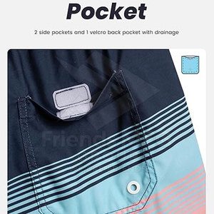 Shorts de bain décontractés pour hommes - Taille mi-haute, respirants, style urbain, coton/polyester - Product Image 5