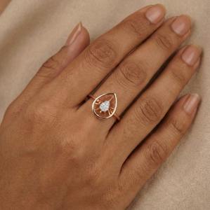 Elegante anillo de diamante natural con corte brillante redondo de 0.04 quilates, certificado por IGI, en oro rosa macizo con claridad VS/SI premium. - Product Image 1