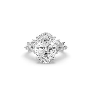 Bague en diamant de laboratoire ovale de 4 carats certifiée IGI, en argent sterling 925, style unique pour femme, légère, taille brillant, luxe - Product Image 1