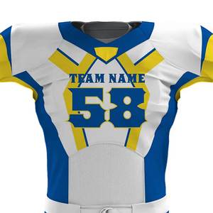 Ensemble d'uniformes de football américain, taille plus, unisexe, adultes, manches courtes, 100% polyester, tissu imprimé par transfert thermique, respirant et anti-transpiration - Product Image 3