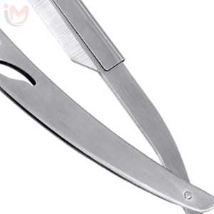 Navaja de Afeitar Plegable de Acero Inoxidable con Hoja Única para Afeitado Seguro para Hombres, Uso en Barberías, Mango de Plástico, IMANS ENTERPRISES - Product Image 4