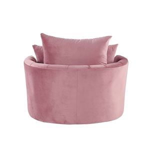 Poltrona Girevole Zunyas in Velluto Rosa per Soggiorno - Product Image 6