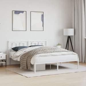 โครงเตียงเหล็กสีขาวทรงสี่เหลี่ยม ดีไซน์ทันสมัย เตียงโลหะสมัยใหม่ - Product Image 3